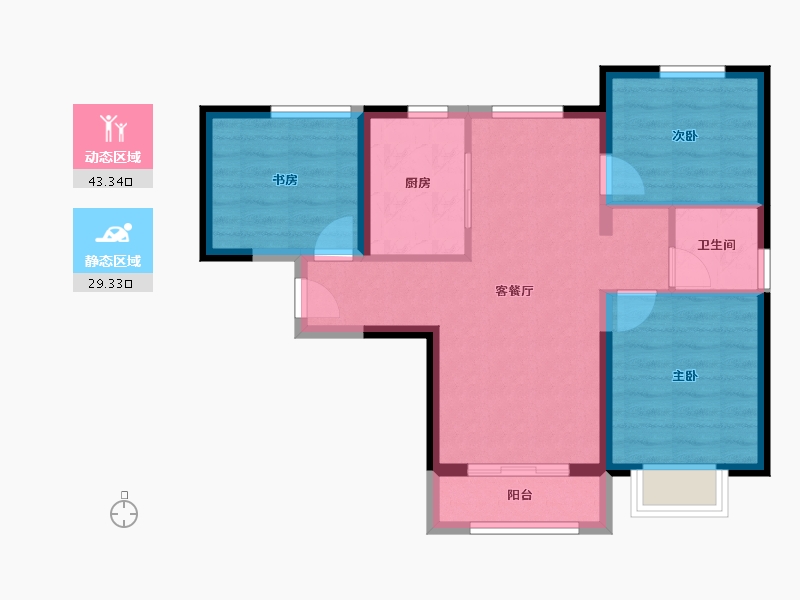 天津-天津市-中国铁建花语津郡-64.64-户型库-动静分区