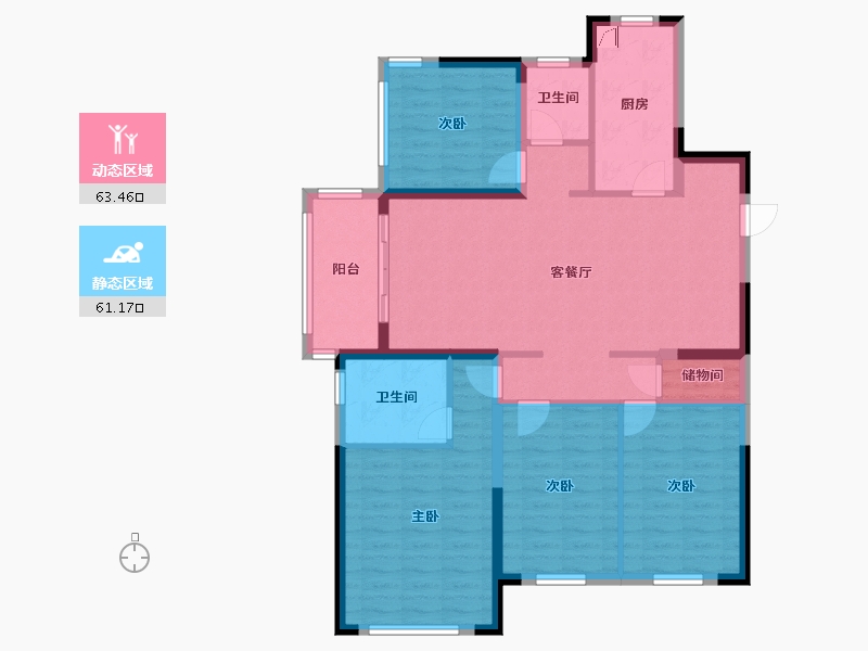 江苏省-南京市-龙湖春江郦城-112.00-户型库-动静分区