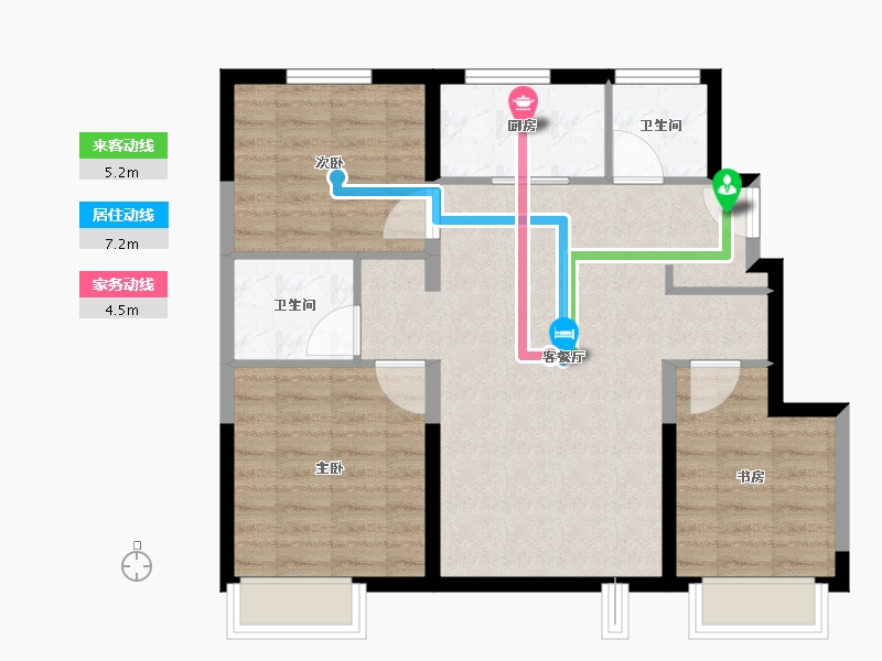 河北省-保定市-涿州华侨城-79.57-户型库-动静线