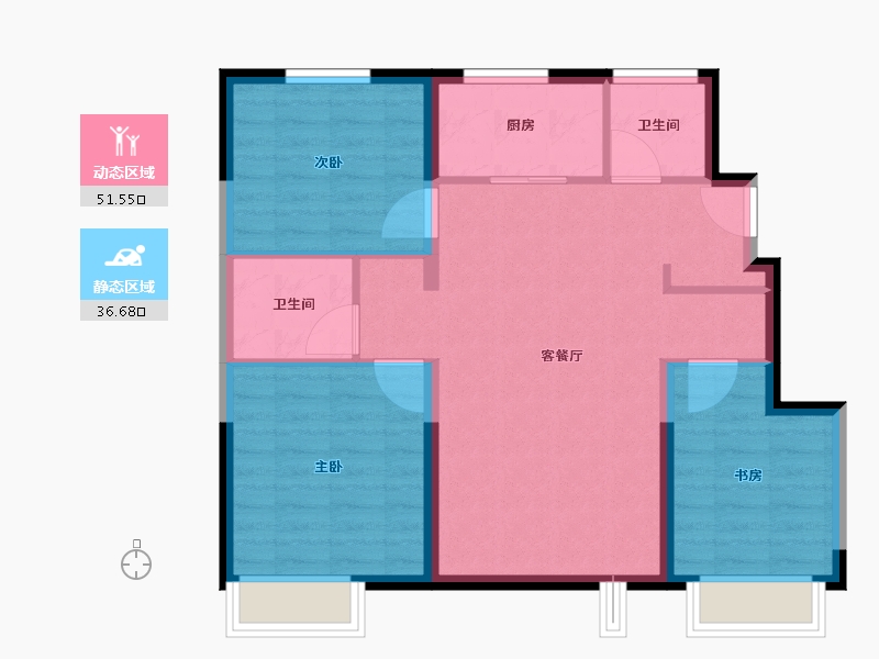 河北省-保定市-涿州华侨城-79.57-户型库-动静分区