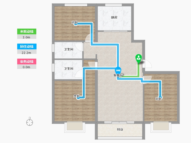 天津-天津市-金科碧桂园富力·渠阳府-104.00-户型库-动静线