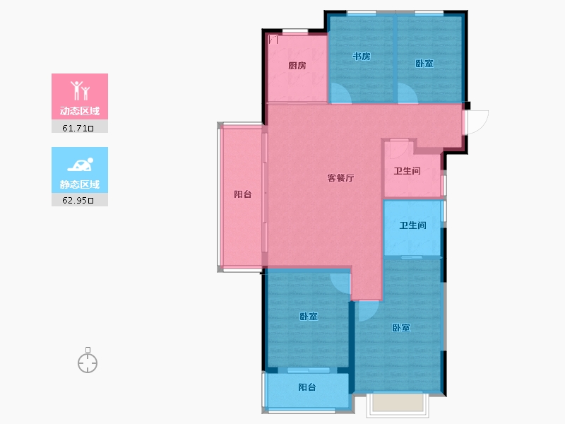 浙江省-杭州市-融信滨望雅庭-113.60-户型库-动静分区