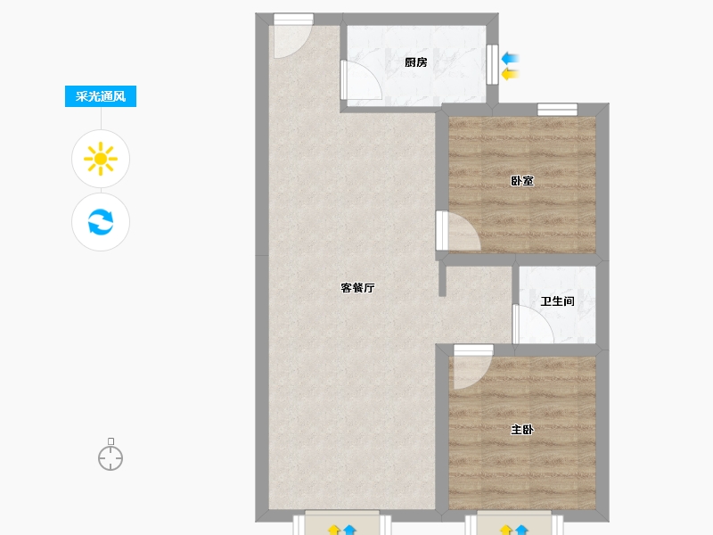 吉林省-长春市-龙翔御府二期-56.34-户型库-采光通风