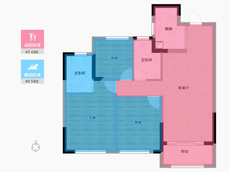 浙江省-杭州市-华景川·云萃天和城-78.40-户型库-动静分区