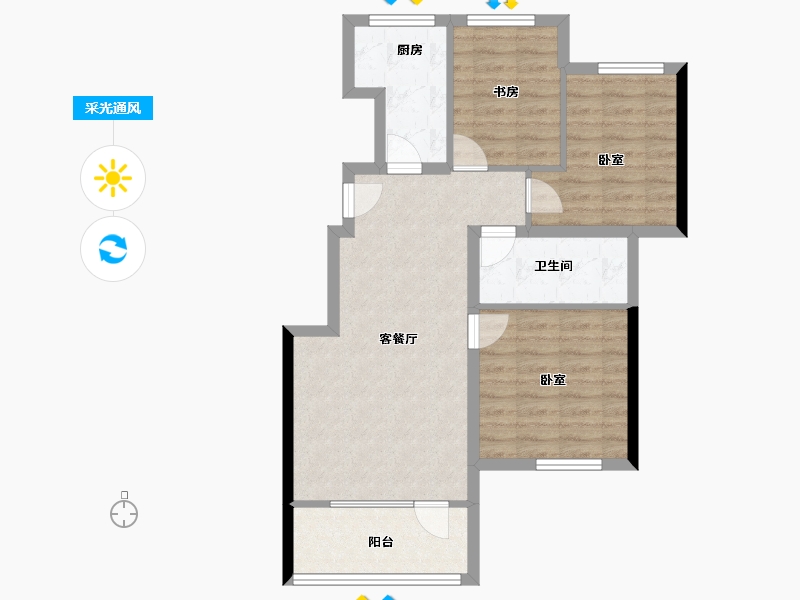 河北省-廊坊市-首开国风悦府-73.00-户型库-采光通风