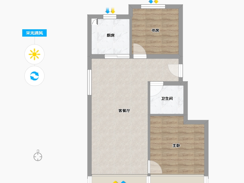 北京-北京市-和悦璞云-53.38-户型库-采光通风