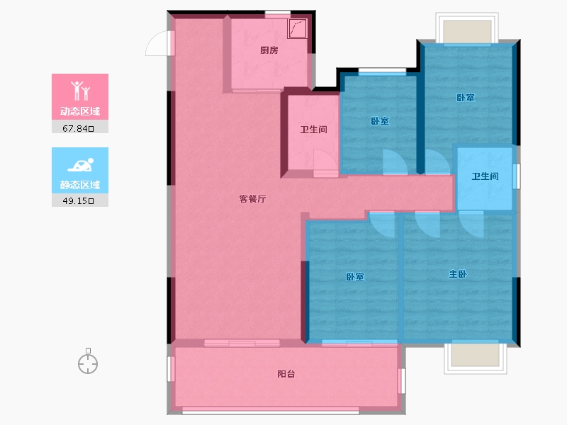 广西壮族自治区-南宁市-建发五象印月-106.40-户型库-动静分区