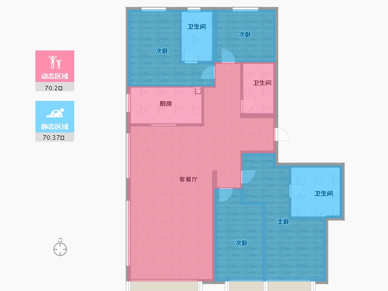 北京-北京市-首开卓越建工·熙悦晴翠-127.77-户型库-动静分区