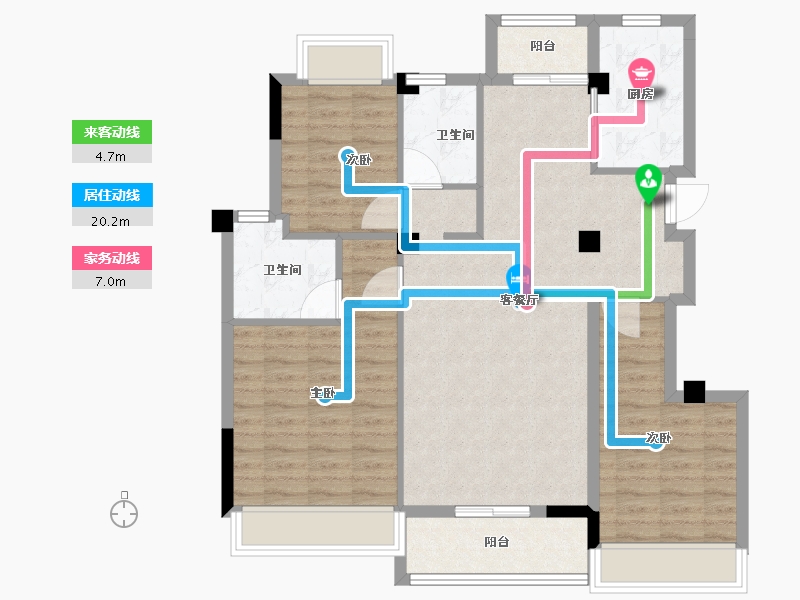 江苏省-南京市-南京高淳雅园-97.60-户型库-动静线