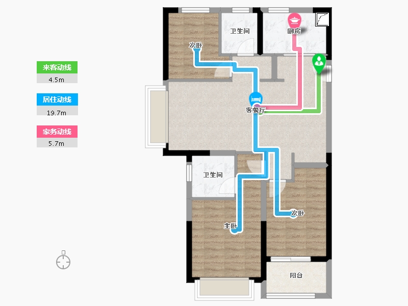 江苏省-南京市-龙湖水晶郦城-82.40-户型库-动静线