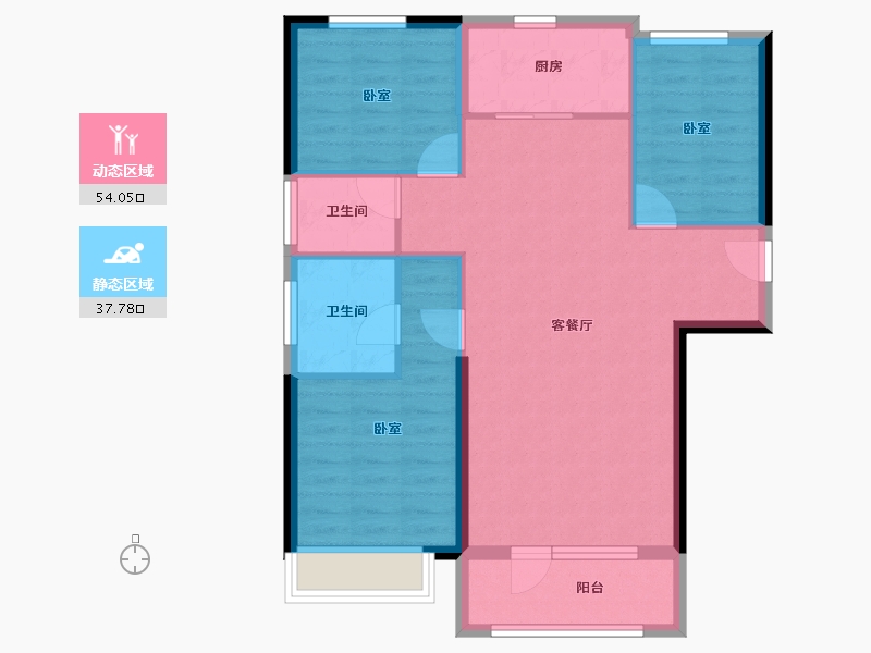 河北省-廊坊市-首开国风悦府-82.82-户型库-动静分区