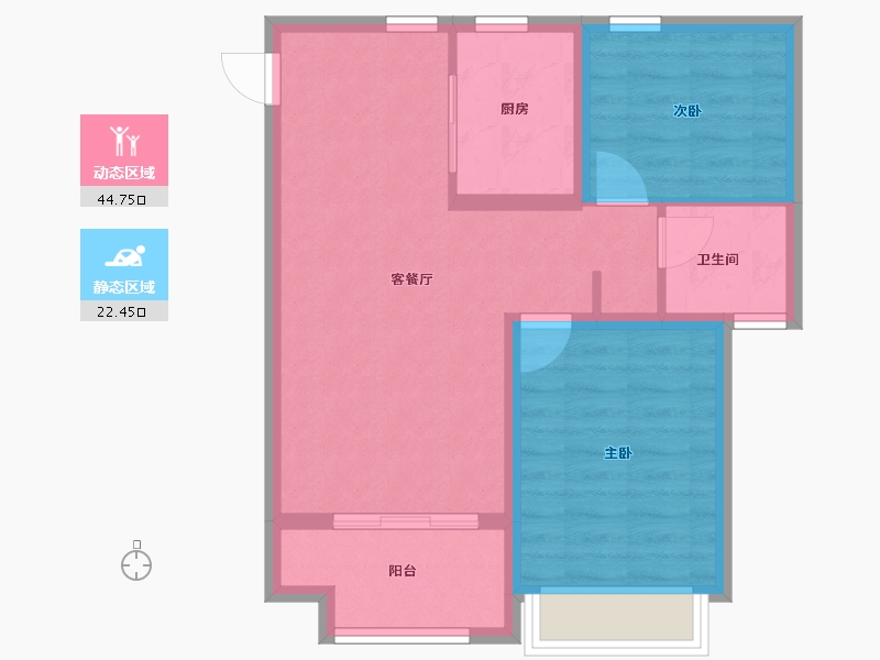 江苏省-南京市-荣盛花语馨城-59.80-户型库-动静分区