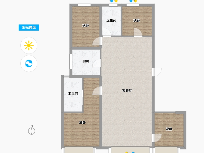 北京-北京市-首开卓越建工·熙悦晴翠-112.00-户型库-采光通风