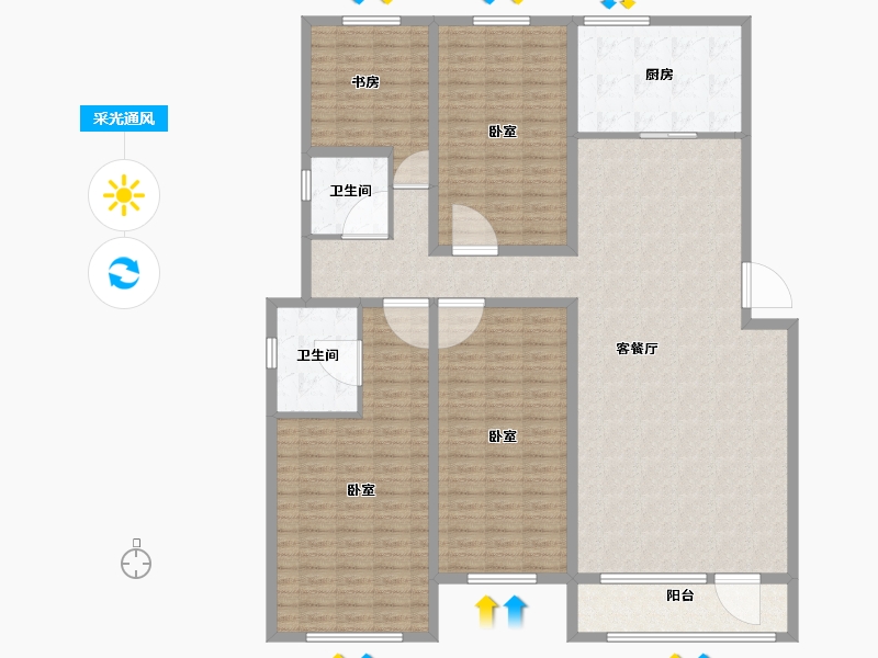 河北省-廊坊市-嘉都TIME-176.83-户型库-采光通风