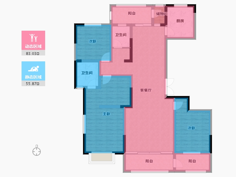 陕西省-渭南市-御府尚苑-123.00-户型库-动静分区