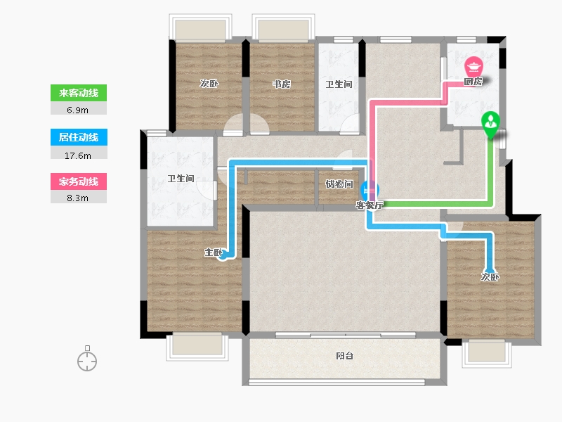 江苏省-南京市-仁恒海和院-150.39-户型库-动静线