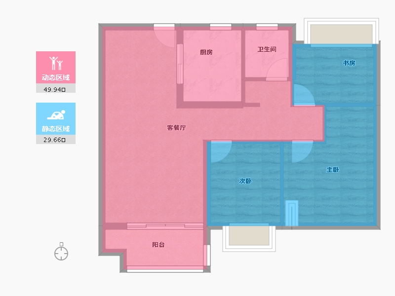 江苏省-南京市-保利观棠和府-71.43-户型库-动静分区