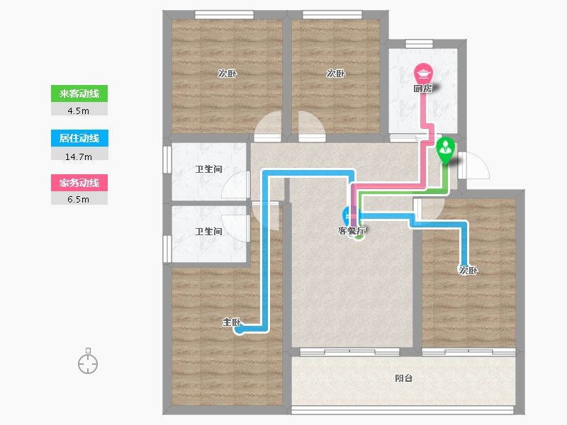 江苏省-南京市-荣盛花语馨城-94.40-户型库-动静线