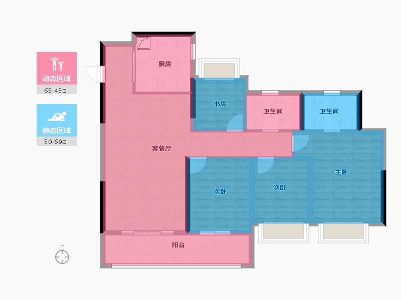 江苏省-南京市-紫樾府-104.00-户型库-动静分区