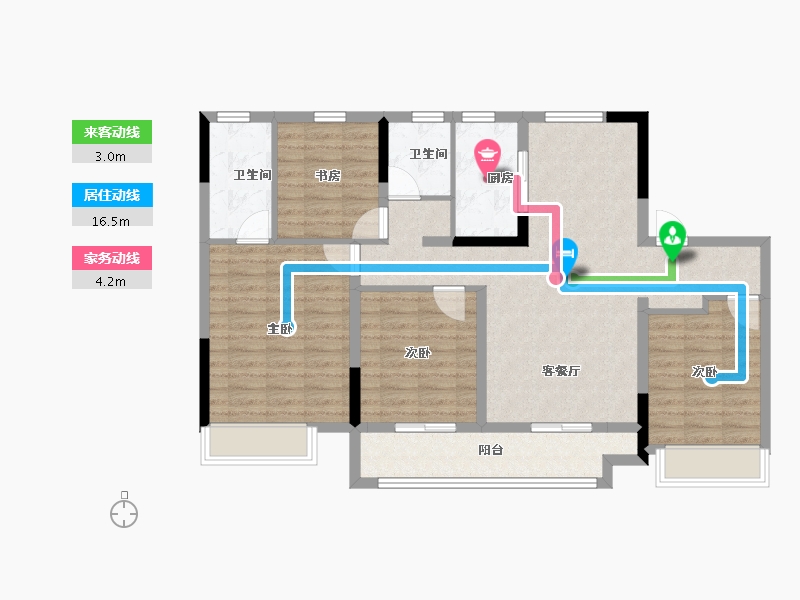 江苏省-南京市-印宸府-100.80-户型库-动静线