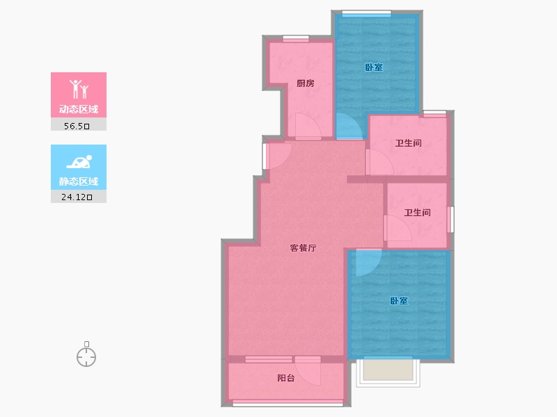 河北省-廊坊市-首开国风悦府-72.00-户型库-动静分区