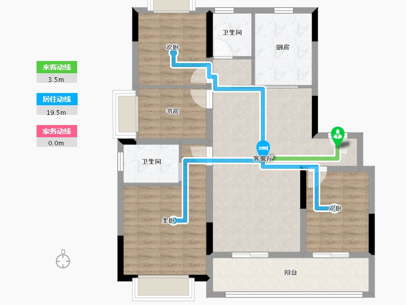 江苏省-南京市-蓝光·雍锦逸境府-94.40-户型库-动静线