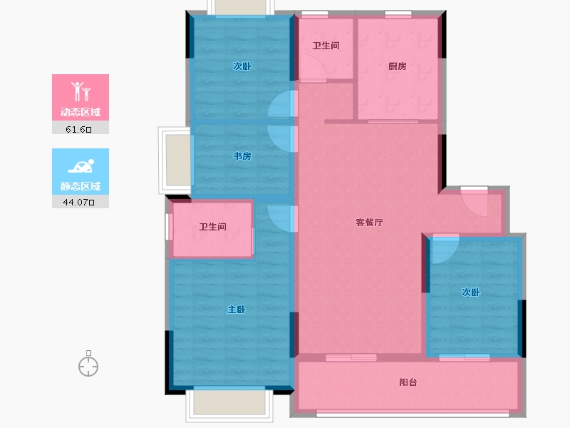 江苏省-南京市-蓝光·雍锦逸境府-94.40-户型库-动静分区