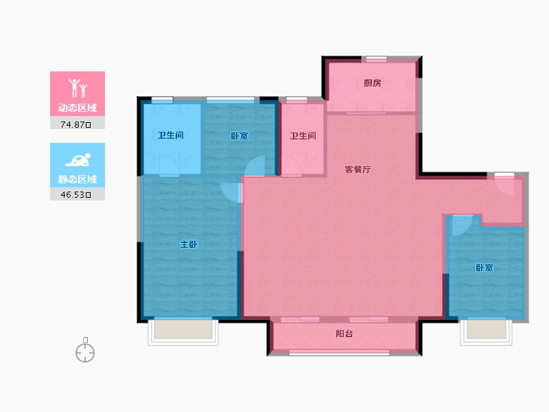 天津-天津市-紫樾宸府-110.41-户型库-动静分区