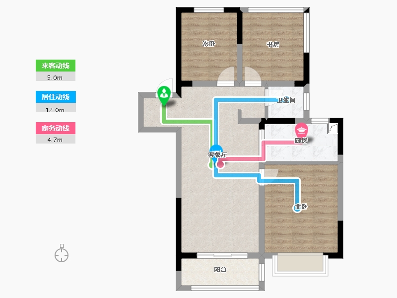 江苏省-南京市-中建国熙公馆-76.01-户型库-动静线