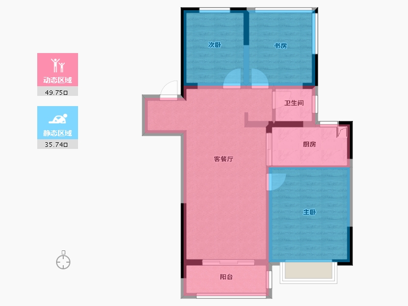 江苏省-南京市-中建国熙公馆-76.01-户型库-动静分区