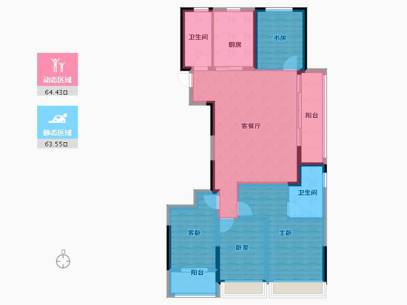 浙江省-杭州市-秦望府-115.00-户型库-动静分区