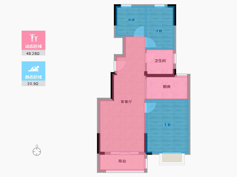 江苏省-南京市-中建国熙公馆-71.20-户型库-动静分区