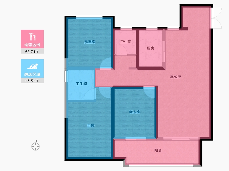 江苏省-南京市-昱龙府-97.60-户型库-动静分区