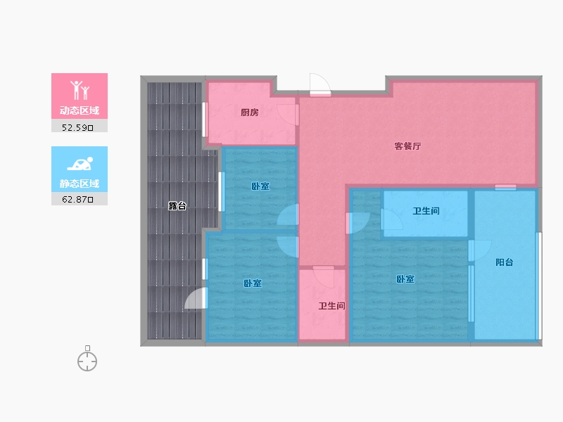 北京-北京市-北科建水岸雁栖·观澜墅-125.39-户型库-动静分区