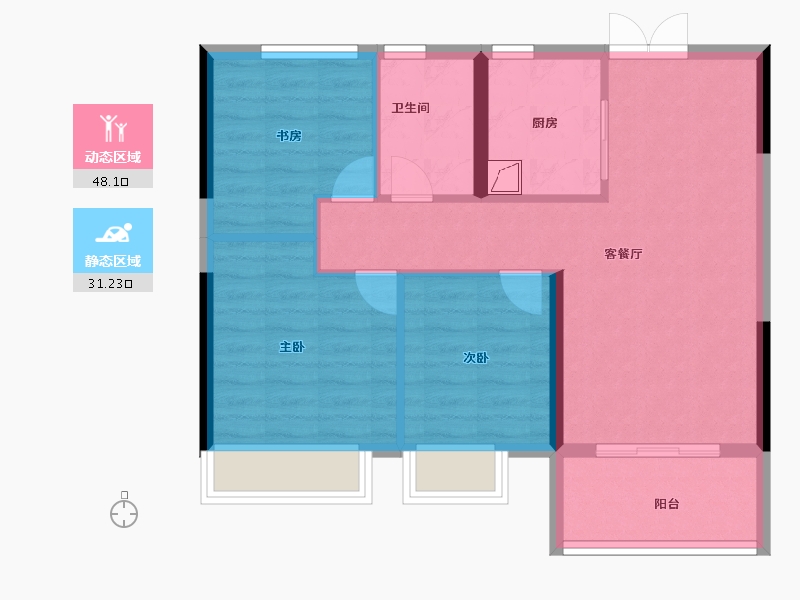 江苏省-南京市-紫樾府-71.20-户型库-动静分区