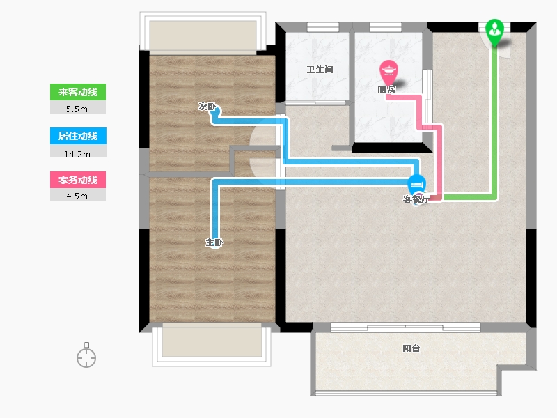 江苏省-南京市-滨江孔雀城-71.20-户型库-动静线