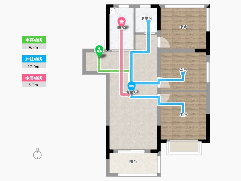 江苏省-南京市-中建国熙公馆-74.40-户型库-动静线