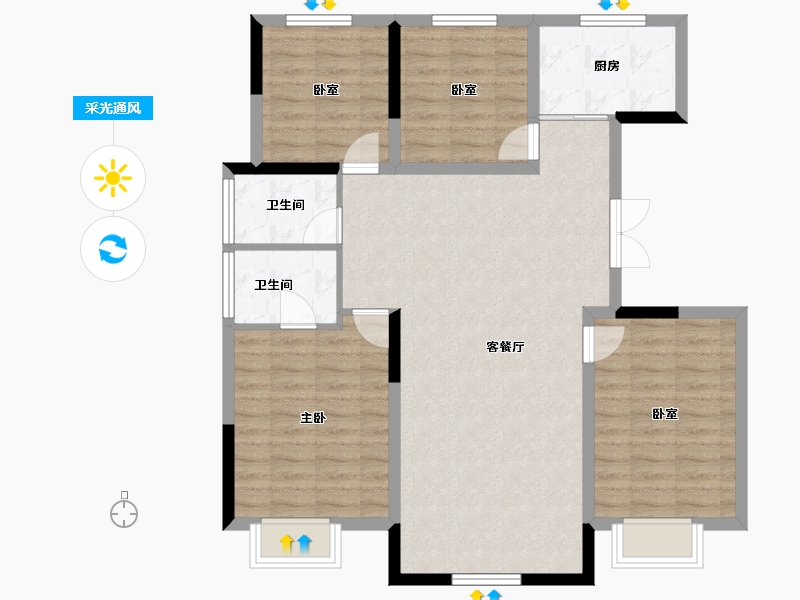 吉林省-长春市-宝裕悦兰湾-99.10-户型库-采光通风