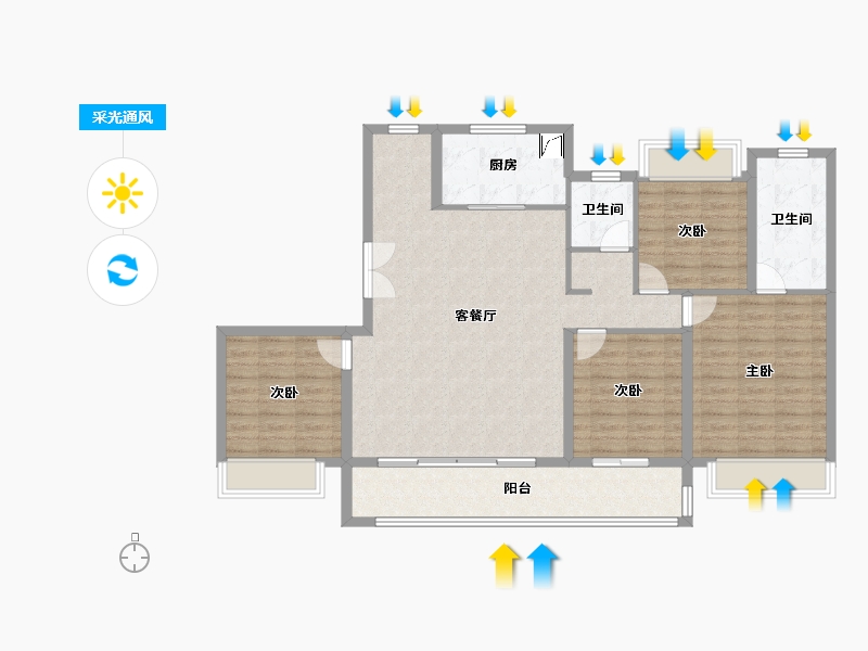 江苏省-南京市-建发和章-114.40-户型库-采光通风