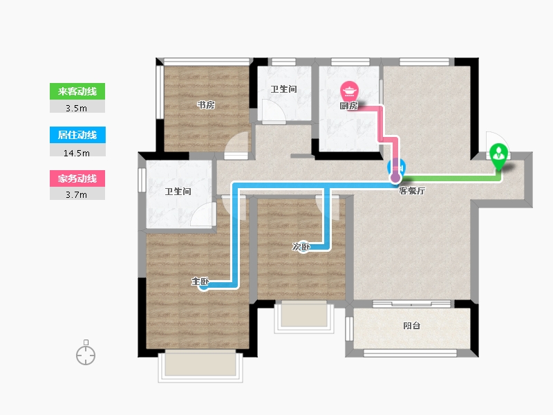 江苏省-南京市-中建国熙公馆-88.01-户型库-动静线