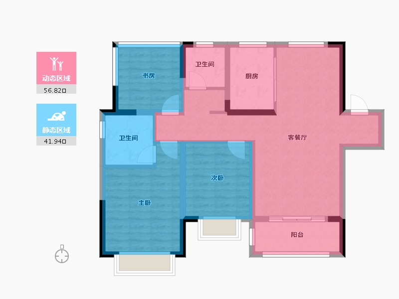 江苏省-南京市-中建国熙公馆-88.01-户型库-动静分区