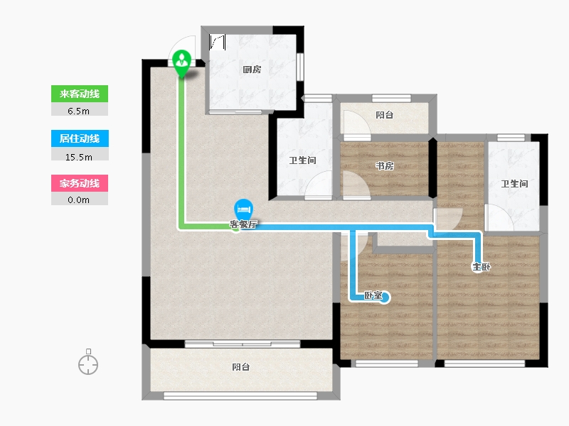 浙江省-杭州市-秦望府-106.51-户型库-动静线