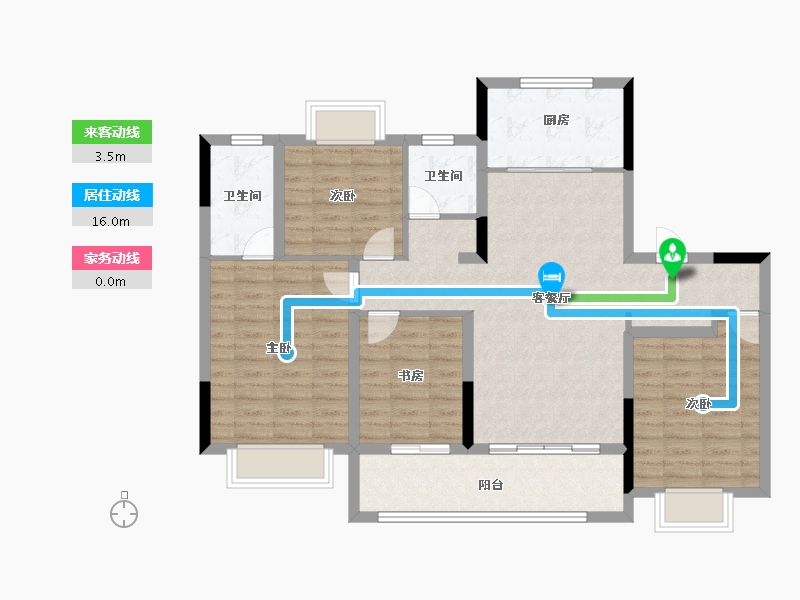 江苏省-南京市-蓝光·雍锦逸境府-103.20-户型库-动静线