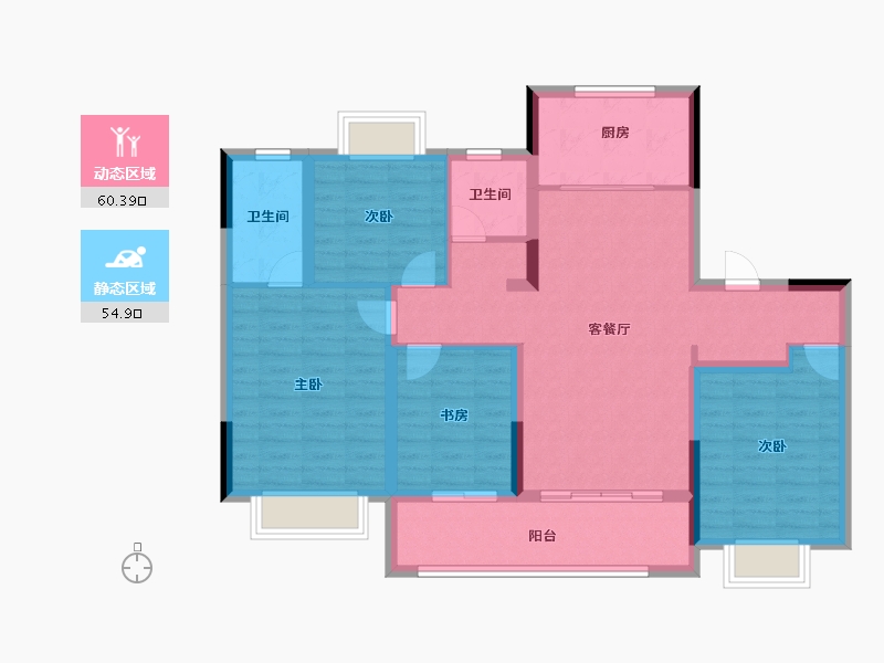 江苏省-南京市-蓝光·雍锦逸境府-103.20-户型库-动静分区