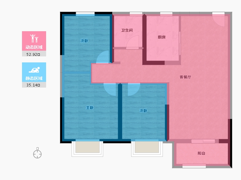 天津-天津市-新城·玺樾熙棠​-78.41-户型库-动静分区