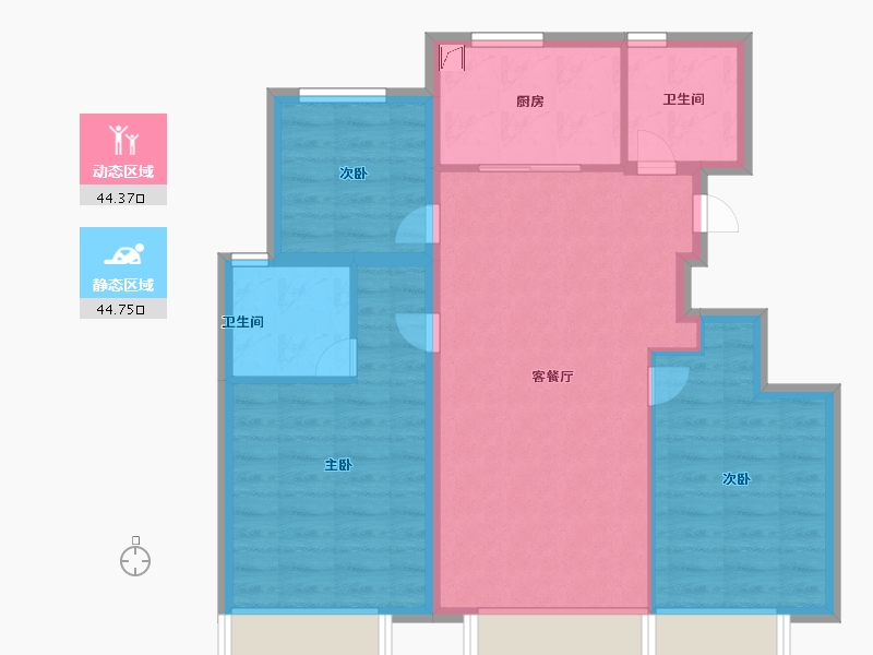 北京-北京市-和悦璞云-80.00-户型库-动静分区