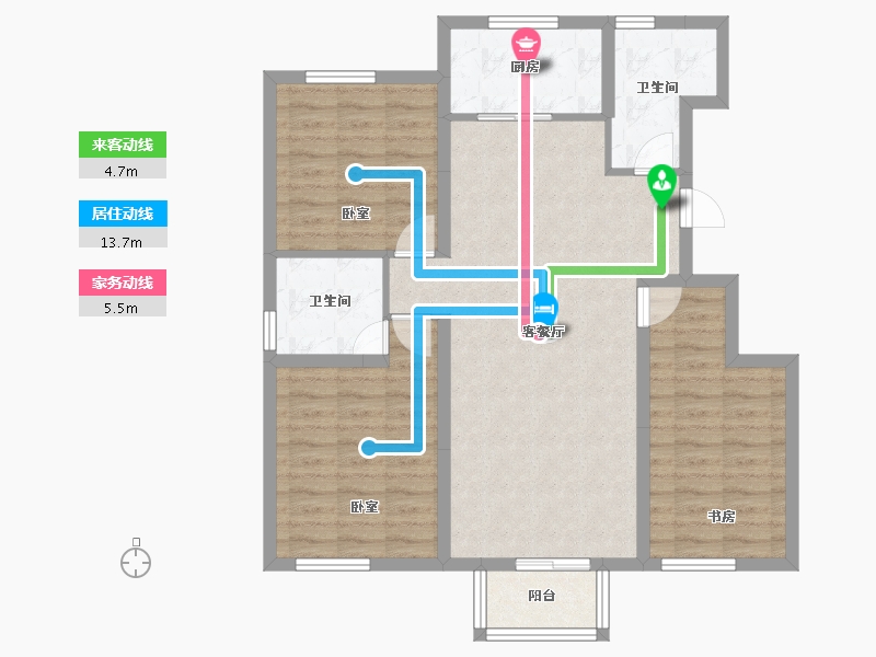 天津-天津市-北新玉龙湾-91.40-户型库-动静线