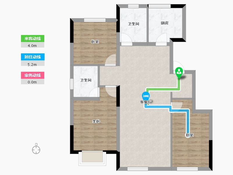 吉林省-长春市-宝裕悦兰湾-83.82-户型库-动静线