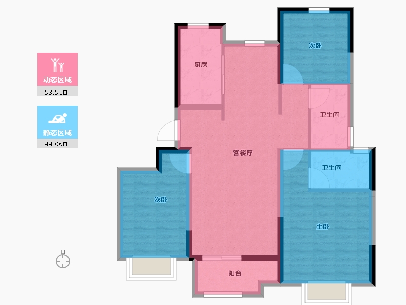 天津-天津市-新城·玺樾熙棠​-87.20-户型库-动静分区