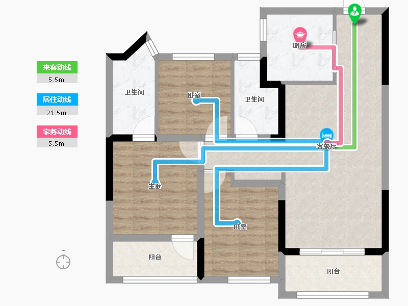 浙江省-杭州市-秦望府-81.60-户型库-动静线